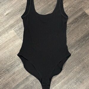 Old Navy Black Ribbed One-Piece Bodysuit